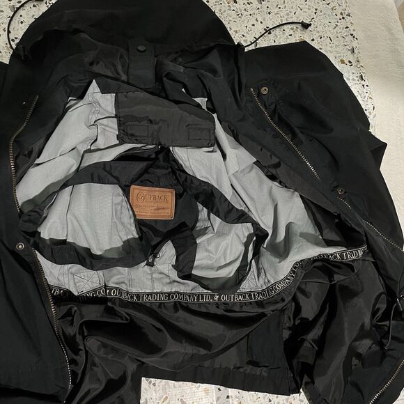 Outback Trading Company Men's Packable Parka Pak-a-roo Rain Jacket XLarge Black - Picture 5 of 11